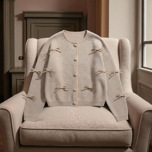 Cardigan Bonheur à Nœuds Décoratifs - Mélange Premium