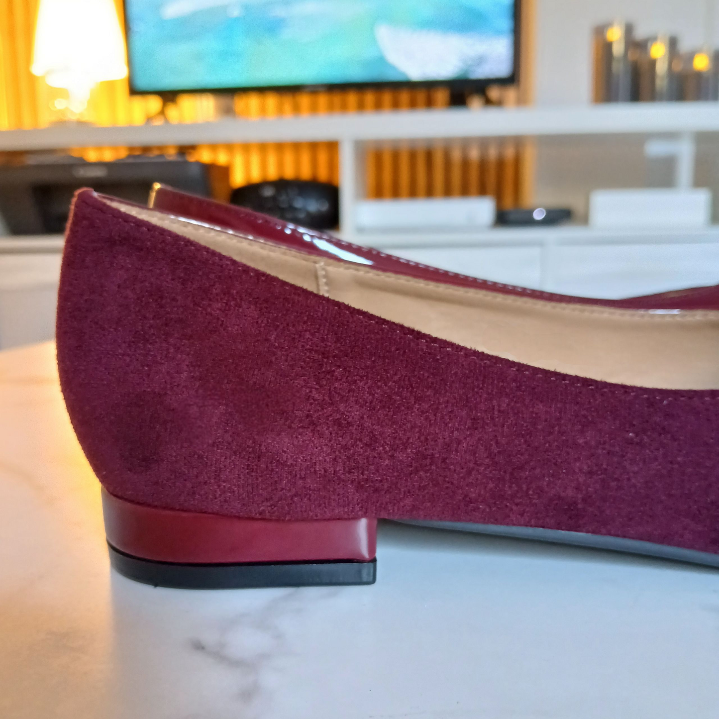 Ballerine La Droiture - Bi-Matières Bordeaux Chic