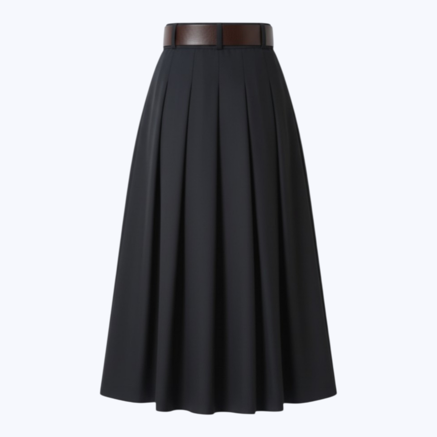 Jupe AZAËLLE Noire, avec ceinture - Made in Italy
