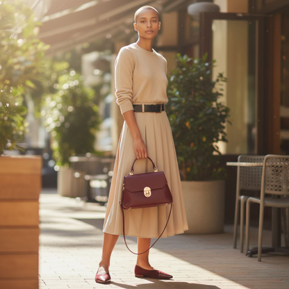 Sac Pure - Bordeaux en Cuir de Vachette Italien