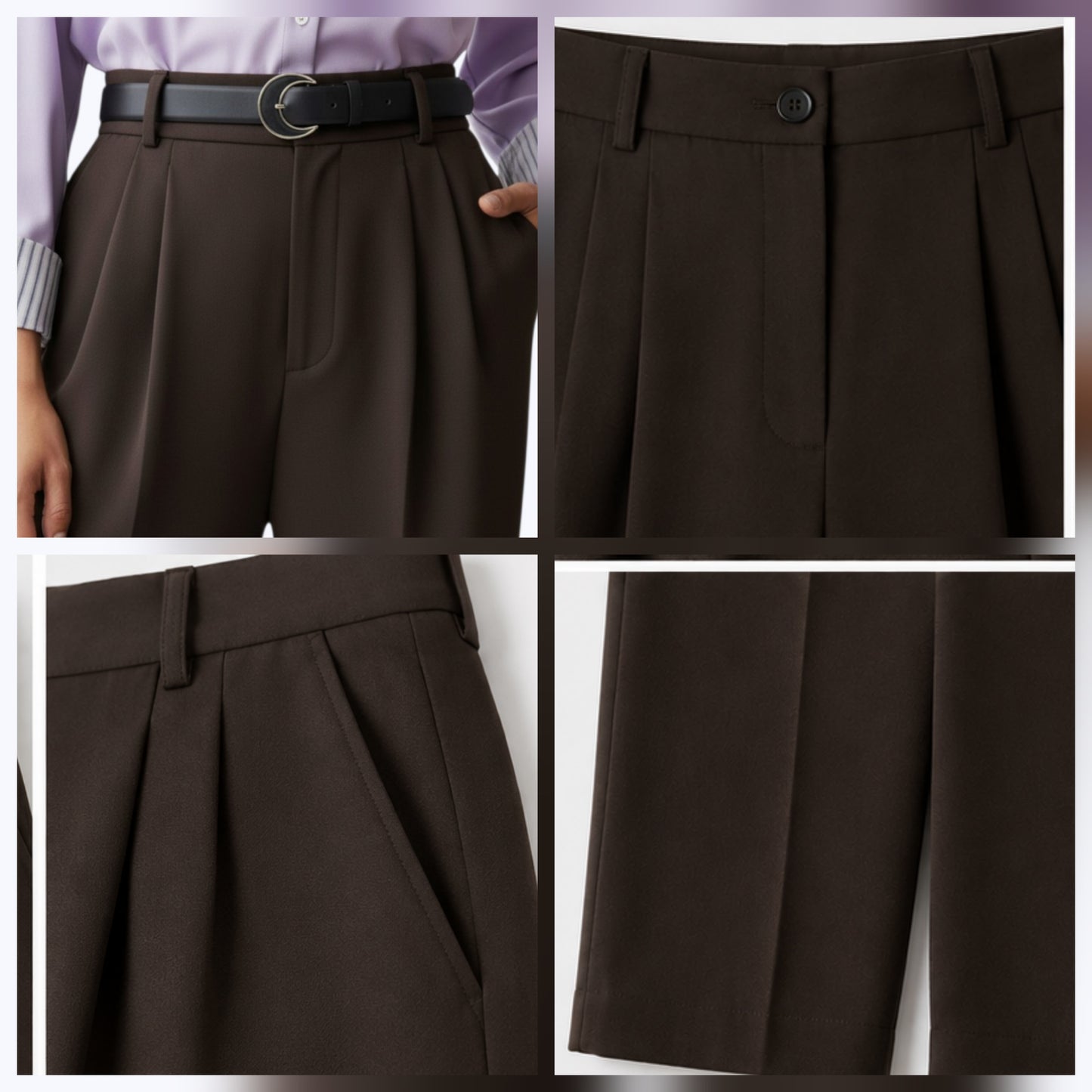 Pantalon LUNA Choco - Taille haute