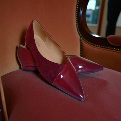 Ballerine La Droiture - Bi-Matières Bordeaux Chic