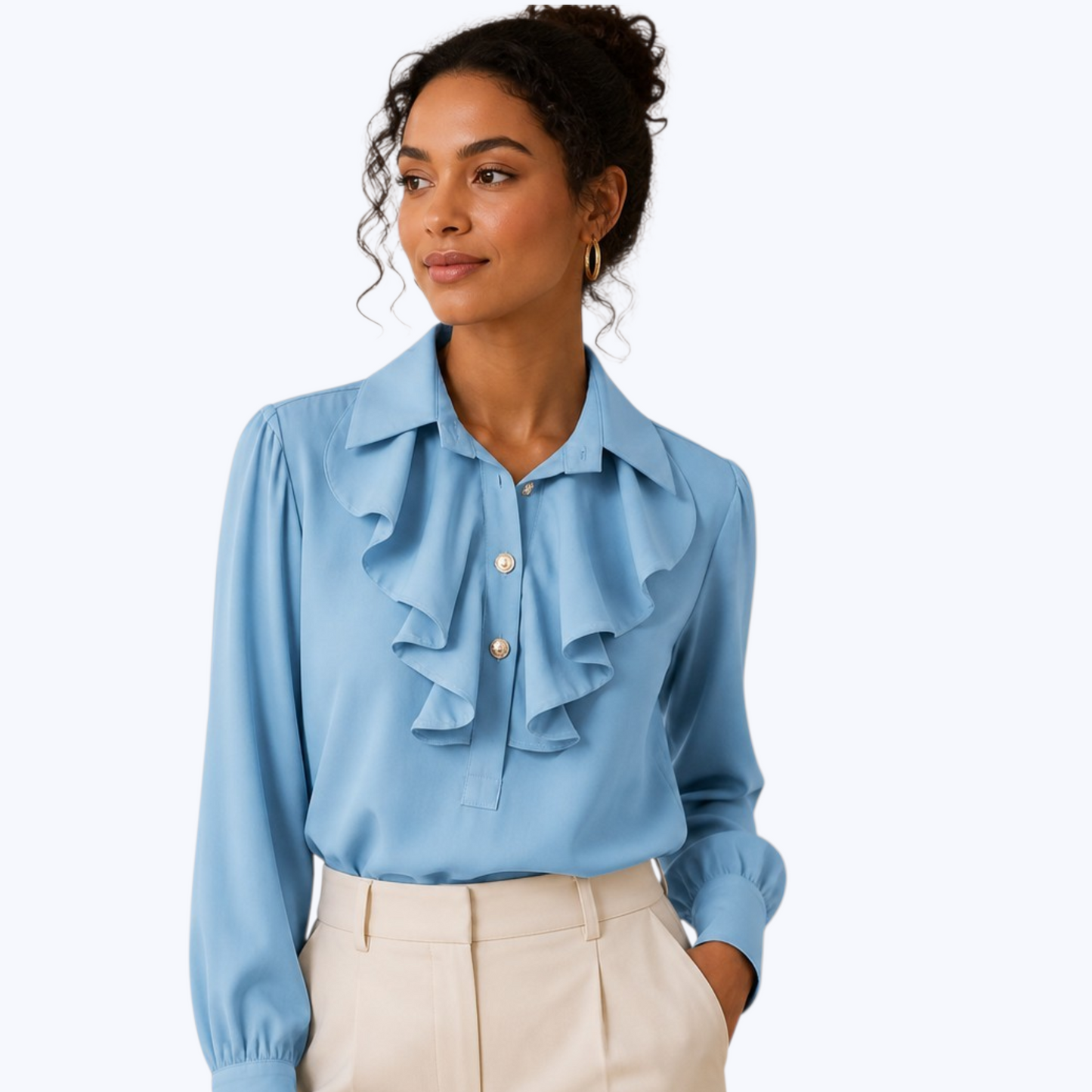 Blouse ALINE Bleu Ciel  - Made in Italy
